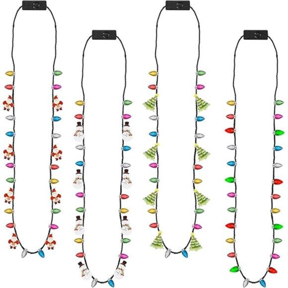 4PCS Light-Up Christmas Necklace Set - Glowing Bulb - Picture 7 of 7